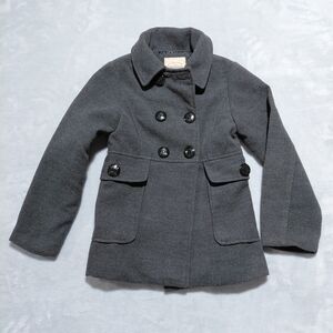 Roebuck and Co Kids Dark Gray Double-Breasted Classic Pea Coat Size S (4) EUC